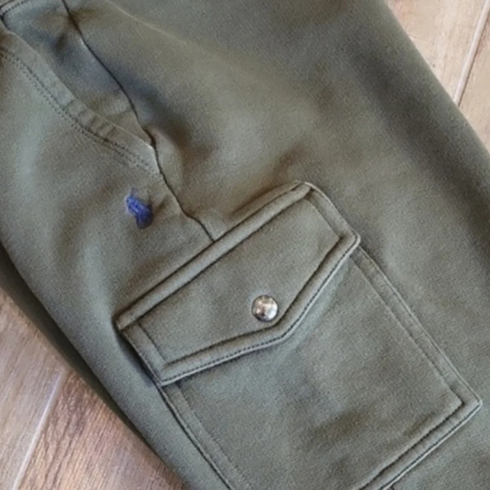 Polo Ralph Lauren Elastic Drawstring Waist Olive Green Joggers, Size 10 - Picture 7 of 11